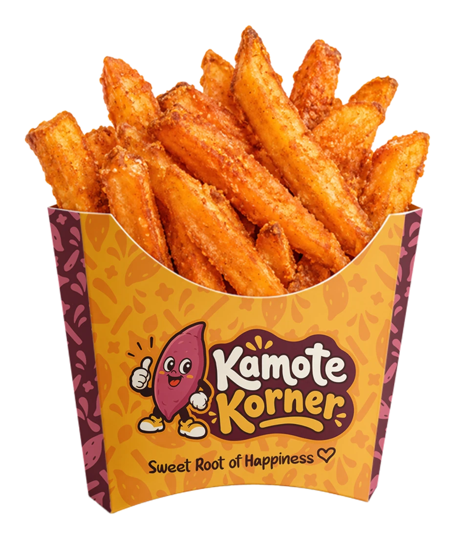 Close-up of crispy kamote fries